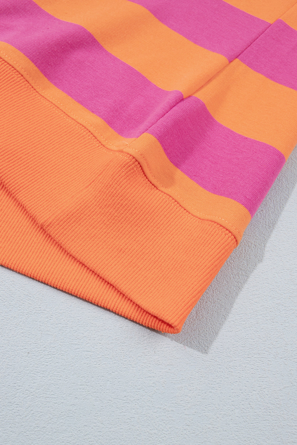 Blue Stripe Colorblock Mock Neck Relaxed Sweatshirt 🇺🇸