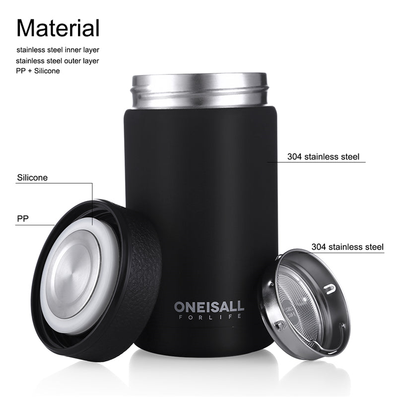 ONE IS ALL Men Gift Bottles 400ml Insulated Cup 304 Stainless Steel Mug Water Bottle Vacuum Flask Coffee Wine Mug 🇨🇳