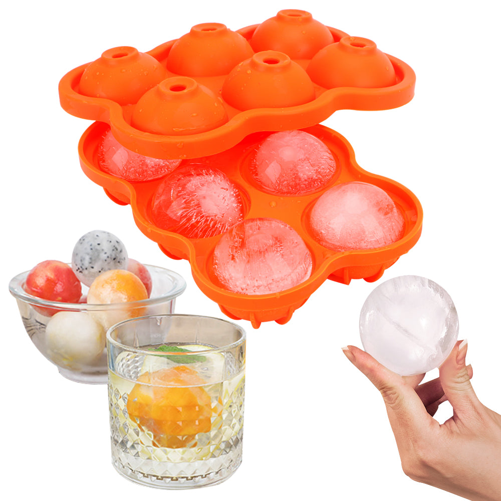 Large Ice Cube Maker Silicone Mold 6 Cell Big Sphere Ice Ball Tray  Gadgets 🇨🇳