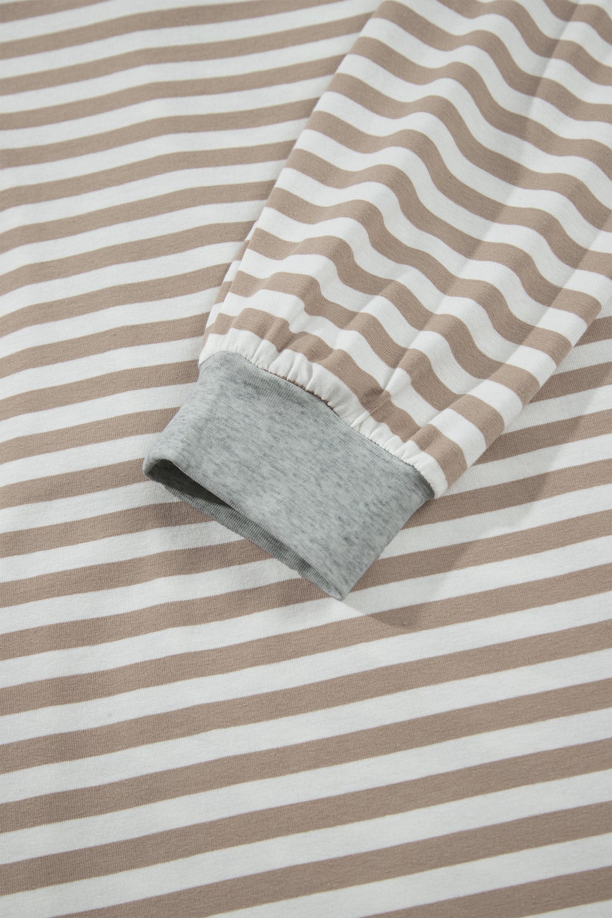 Khaki Stripe Striped Colorblock Cuffs Round Neck Long Sleeve Shift Dress 🇺🇸