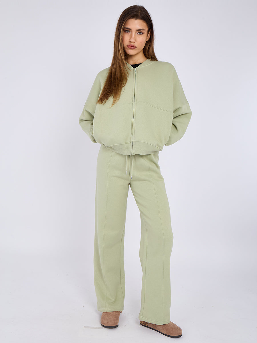 Oversized Bomber Style Fleece Zipper Co-ord 🇬🇧