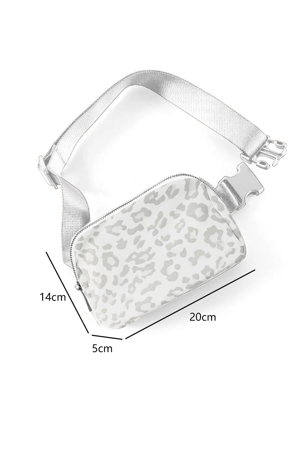 White Leopard Print Buckle Canvas Chest Bag 20*5*14cm 🇺🇸