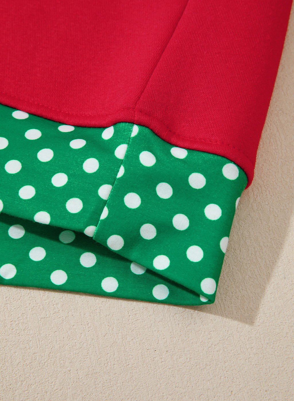 Red Polka Dot Patchwork Round Neck Plus Size Sweatshirt 🇺🇸
