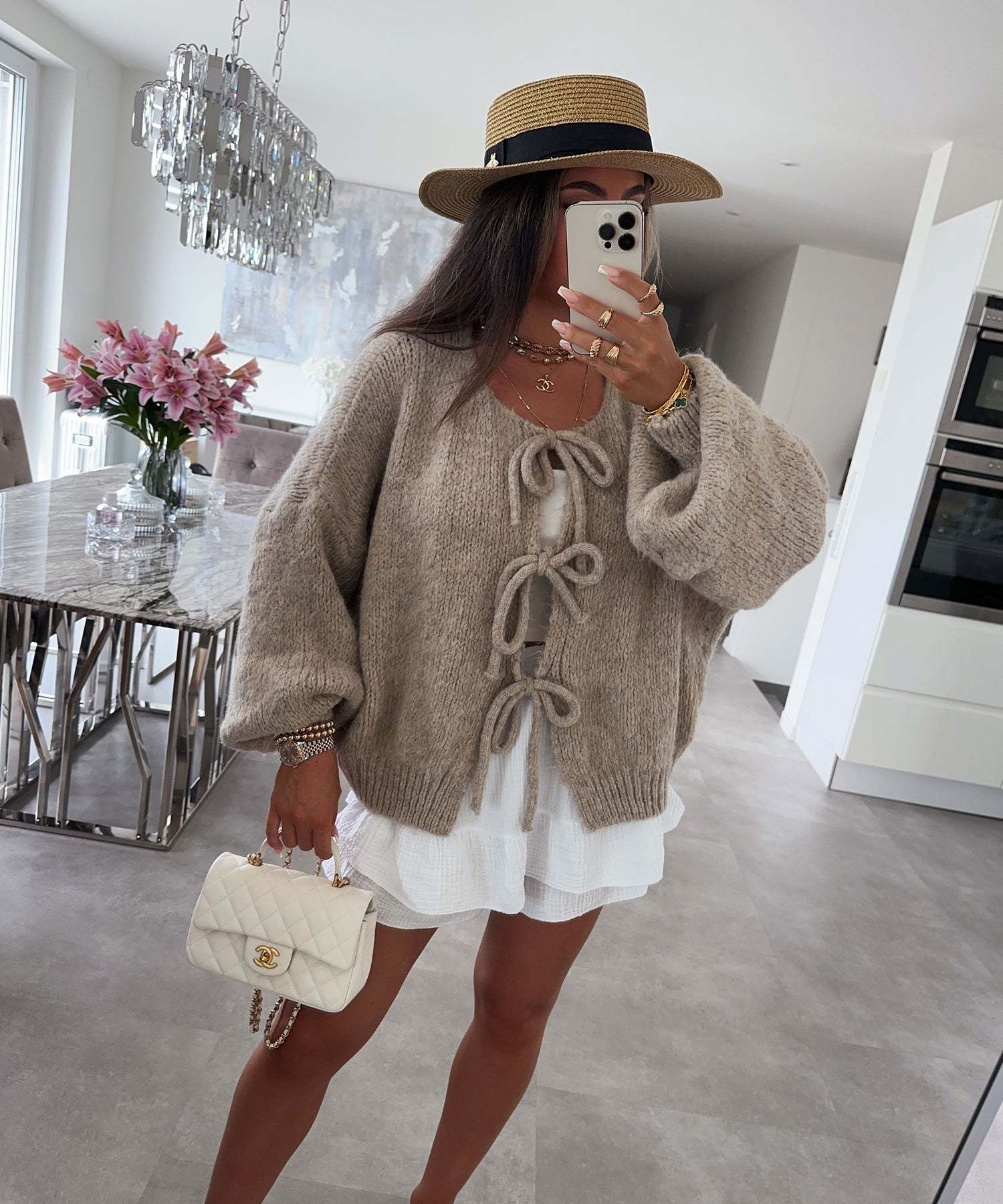 Casual Knitted Bow Lace Up Cardigan 🇨🇳