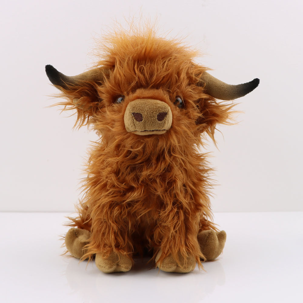 Highland Cow plush toy simulation long haired cow figurine 🇨🇳