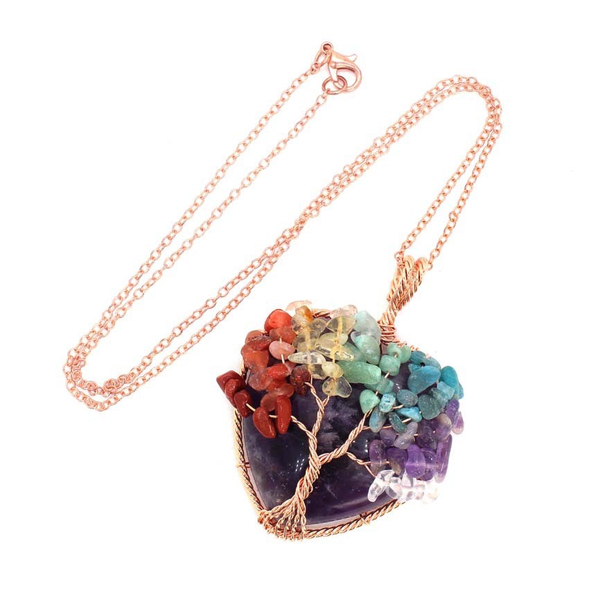 Crystal Heart-shaped Colorful Gravel Handmade Winding Pendant 🇨🇳