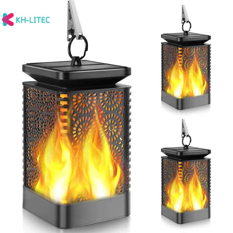 Solar Hanging Flame Torch Lights Flickering Light Waterproof Garden Decoration Outdoor Lawn Path Yard Patio Floor Lamps 🇨🇳