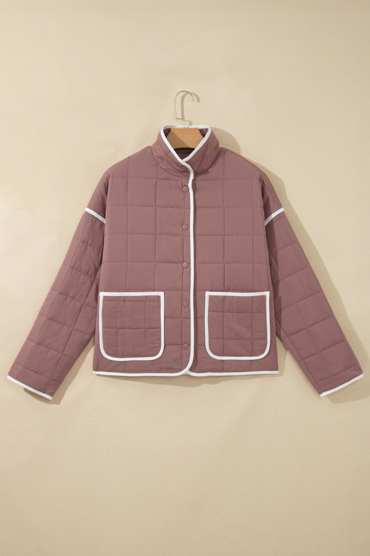 Old Rose Quilted Metal Button Pocket Jacket 🇺🇸