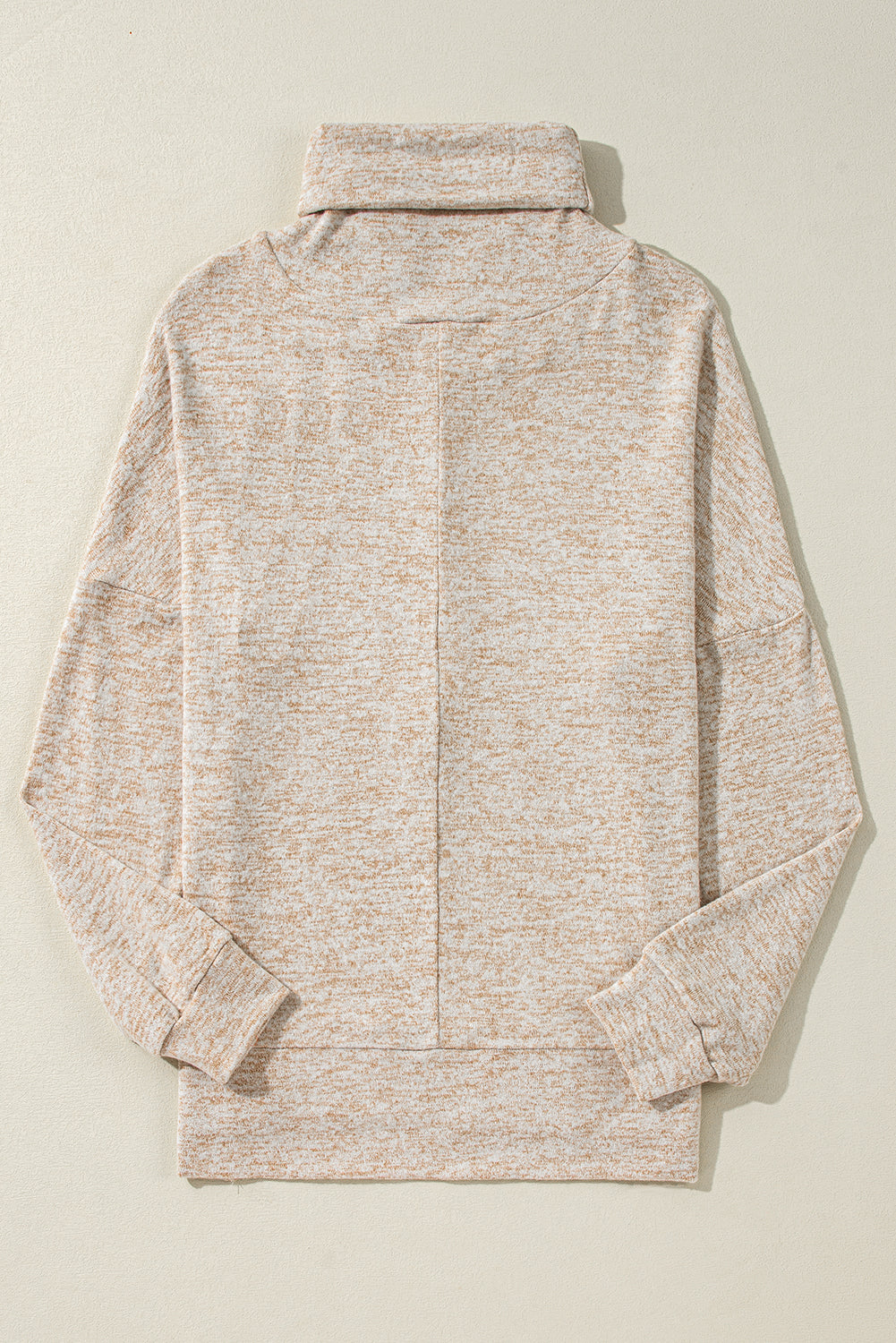 Apricot Drawstring Cowl High Neck Long Sleeve Split Top 🇺🇸