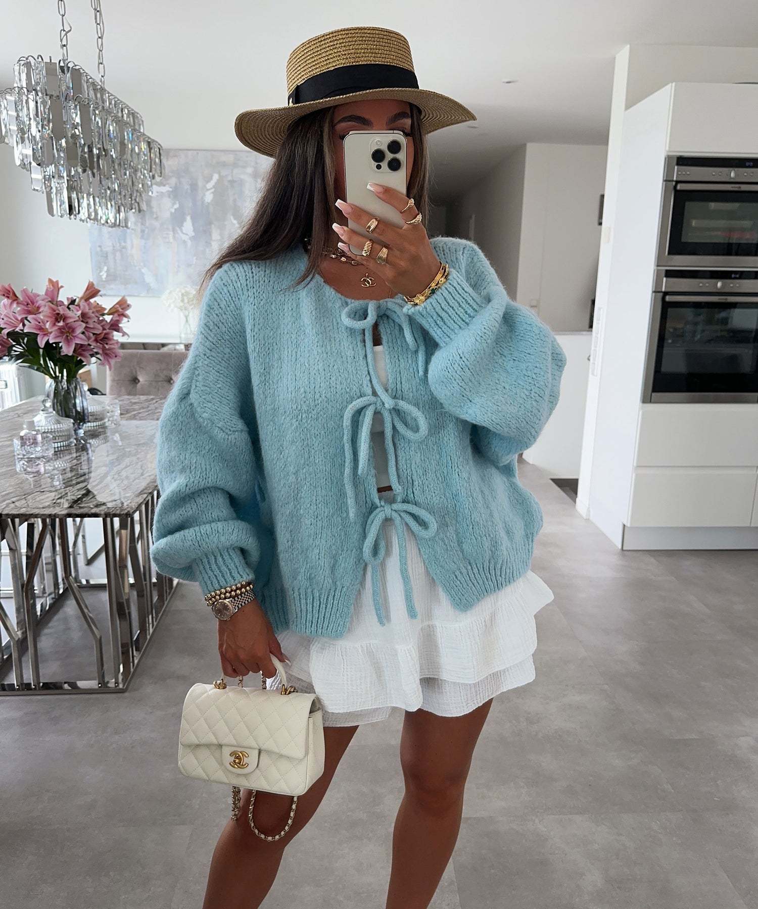 Casual Knitted Bow Lace Up Cardigan 🇨🇳