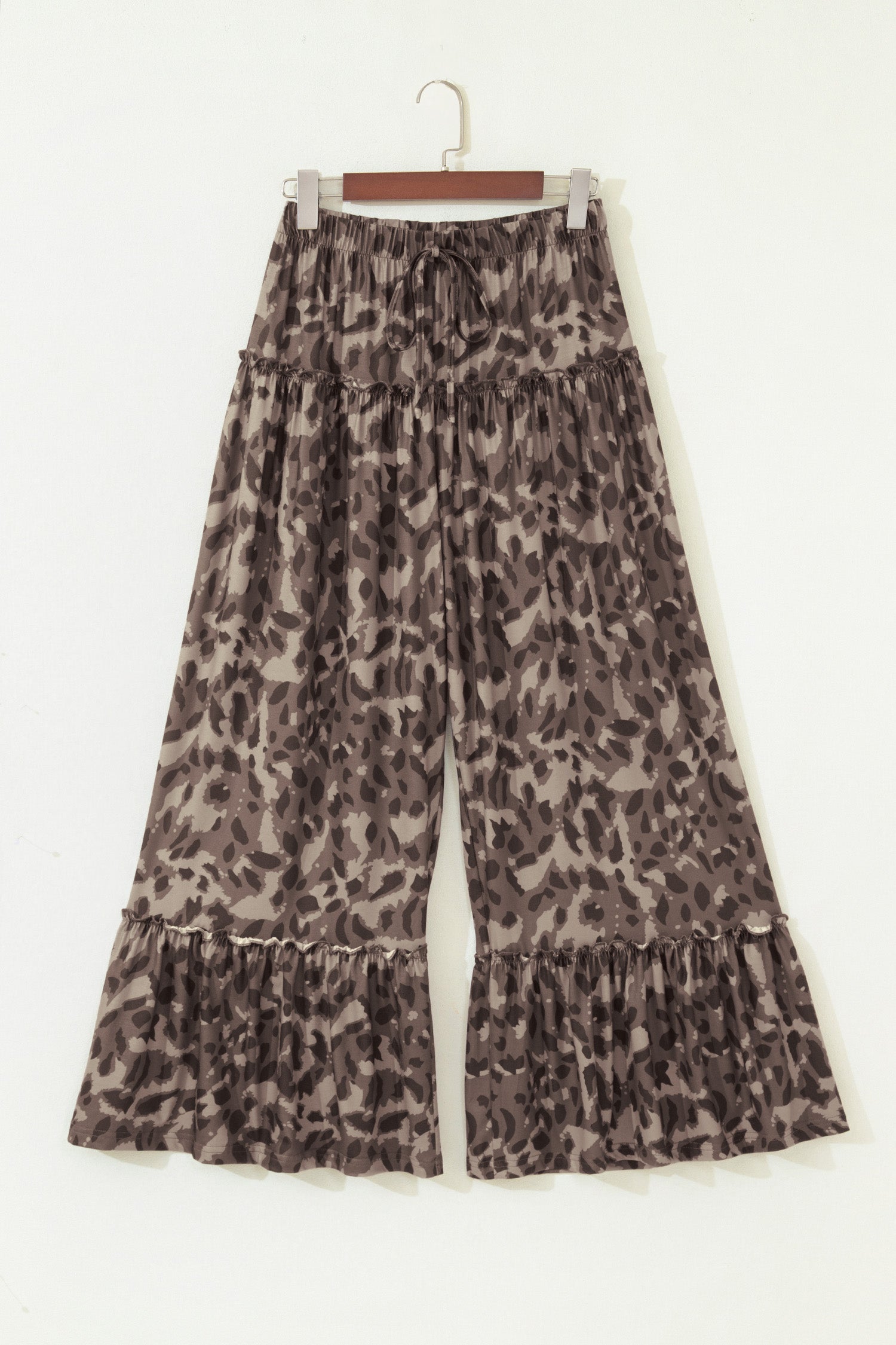 Brown Camo Print Wide Leg Casual Pants 🇺🇸