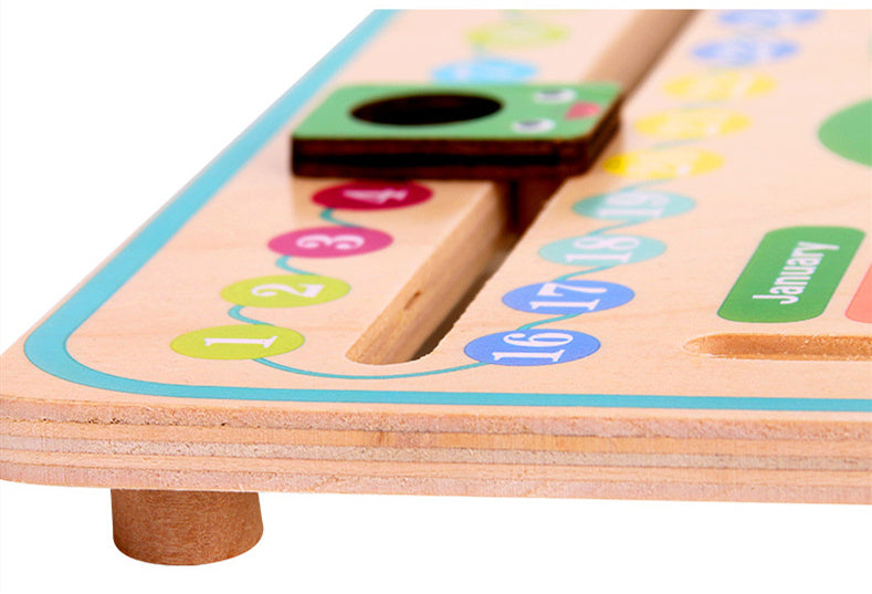 Montessori Wooden Toys Baby Weather Season Calendar Clock Time Cognition Preschool Educational Teaching Aids Toys For Children 🇨🇳