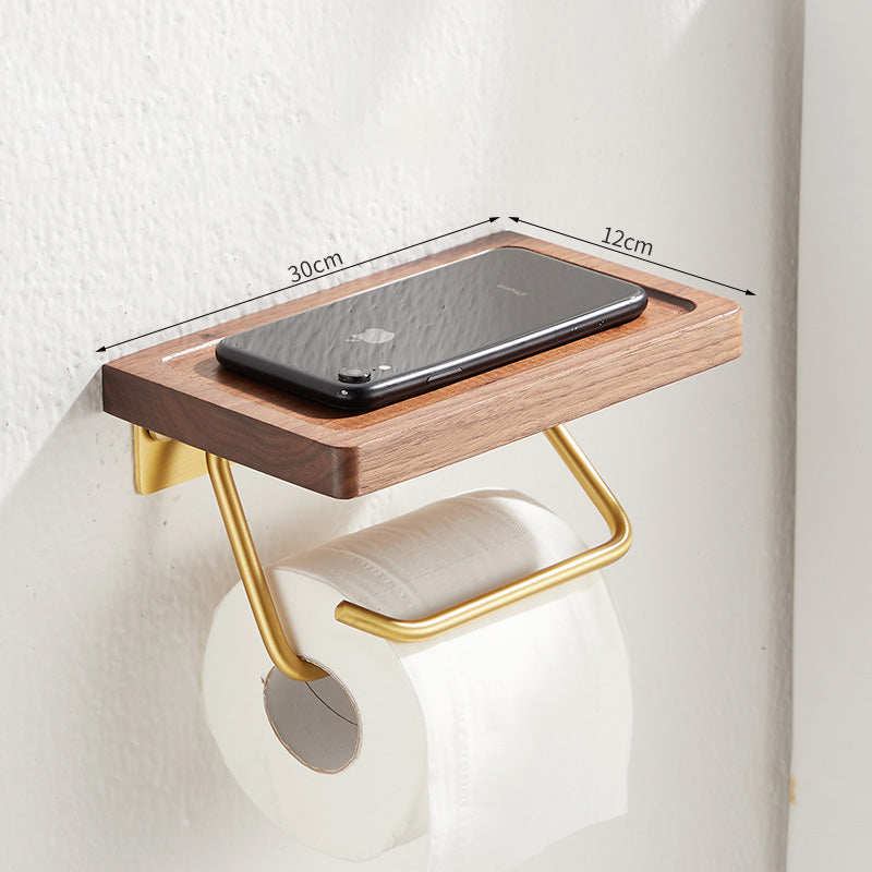 Toilet Paper Towel Holder Wall Mounted Black Walnut Toilet Roll Holder 🇨🇳
