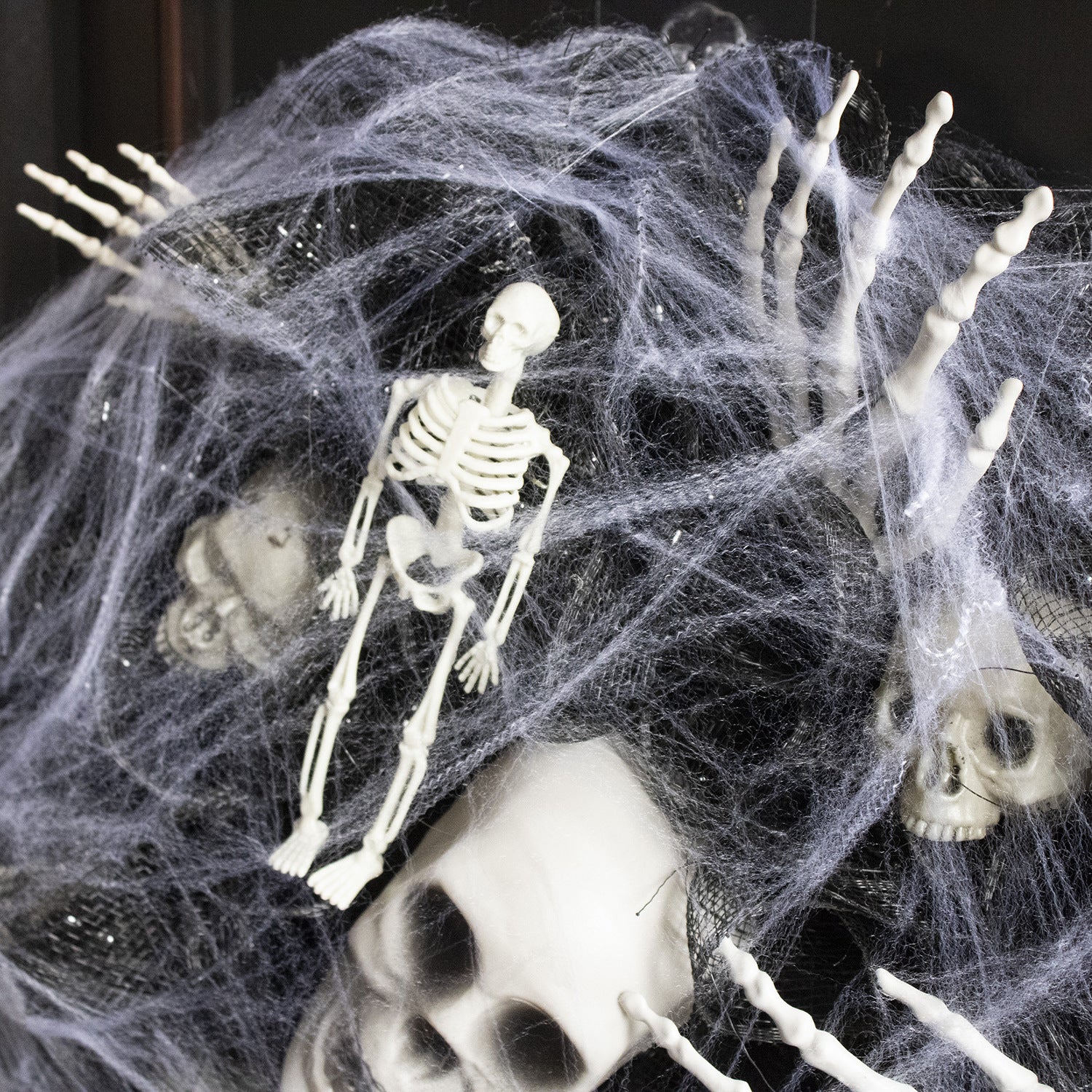 Halloween Black Mesh Skull Garland Party Layout Props 🇨🇳