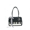 Lightweight Abeibi Polka-Dot Black And White Piano Key Shoulder Bag 🇨🇳