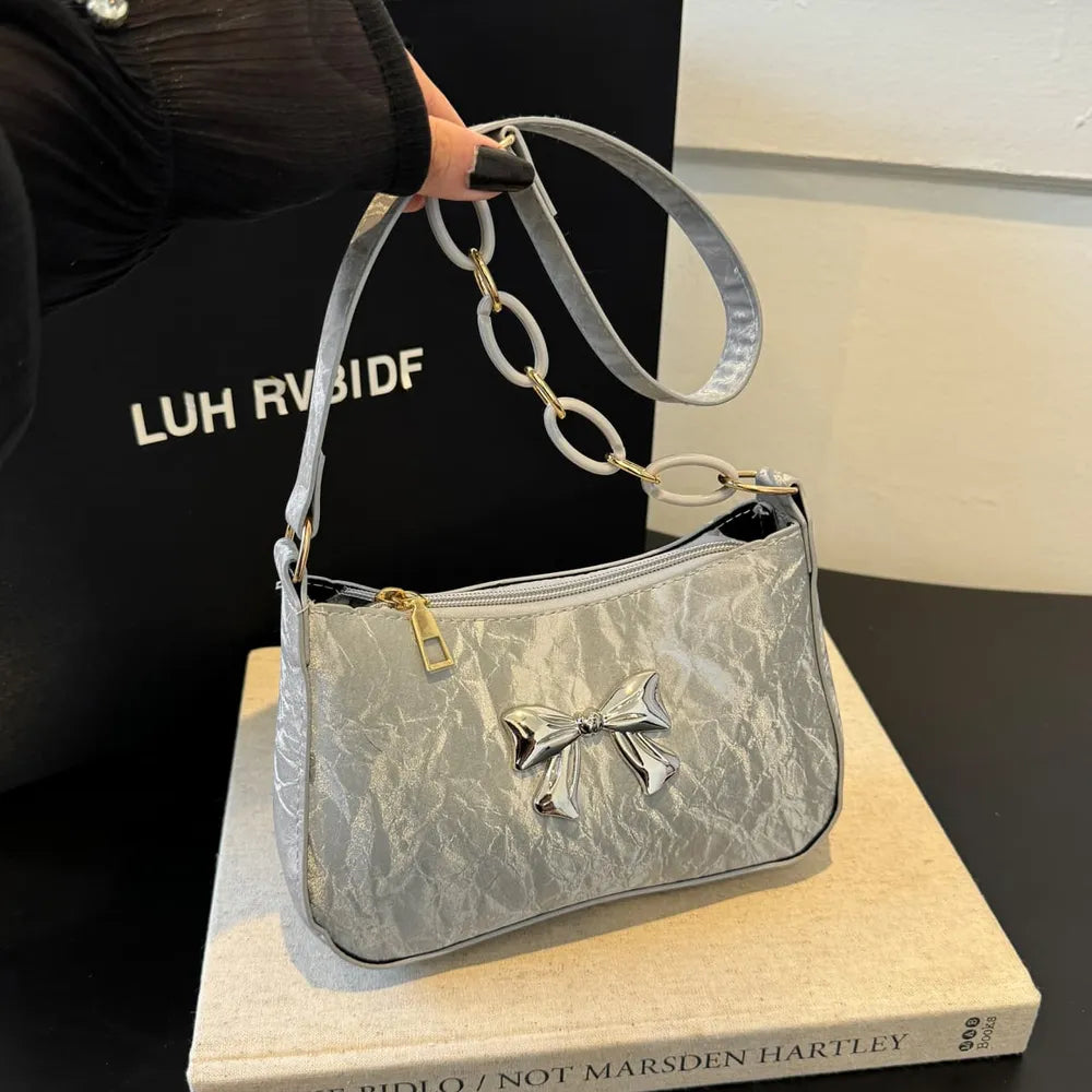 Bow PU Leather Shoulder Bag 🇨🇳