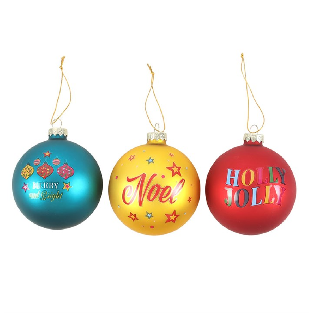 Set of 3 Nostalgic Christmas Glass Baubles 🇬🇧