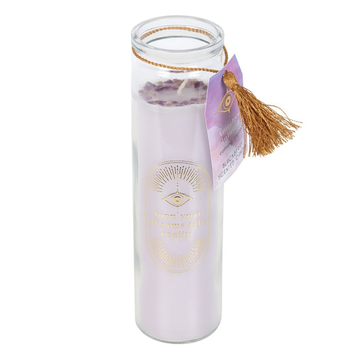 Blackberry Tube Candle with Amethyst Crystals 🇬🇧