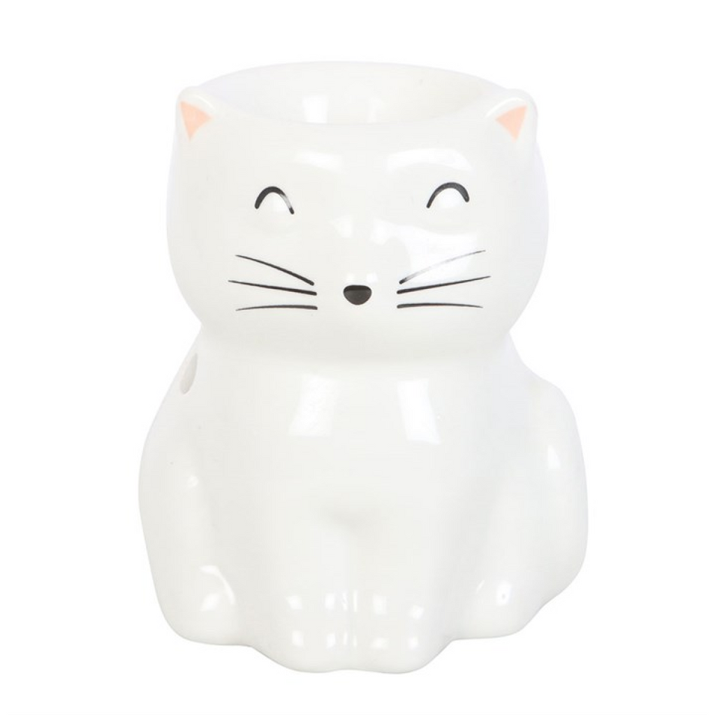 White Happy Cat Oil Burner 🇬🇧