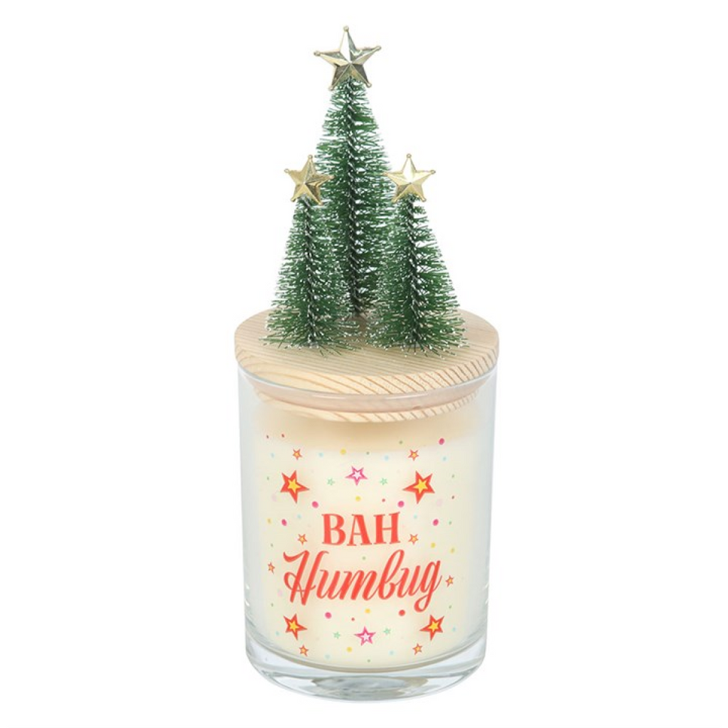 Bah Humbug Orange & Clove Glass Candle with Tree 🇬🇧