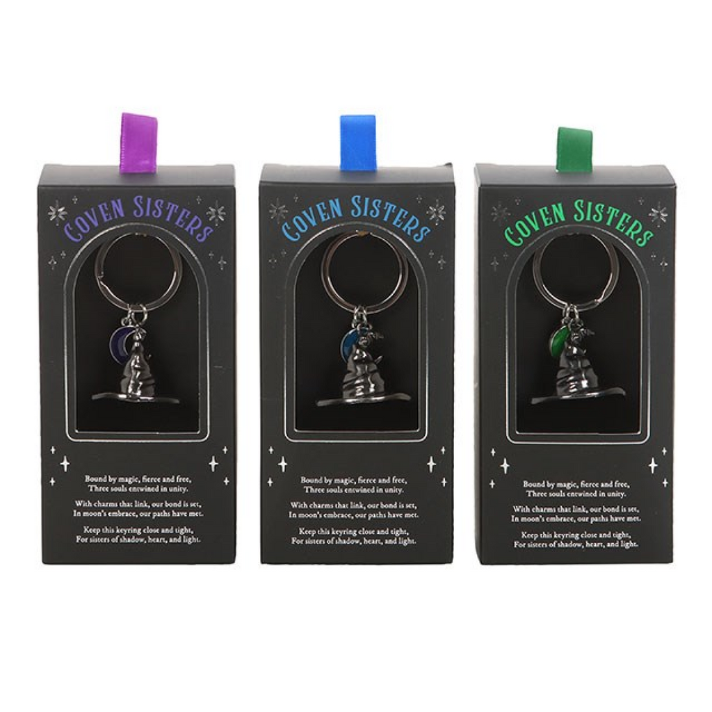 Set of 3 Coven Sisters Witch Hat Keyrings 🇬🇧
