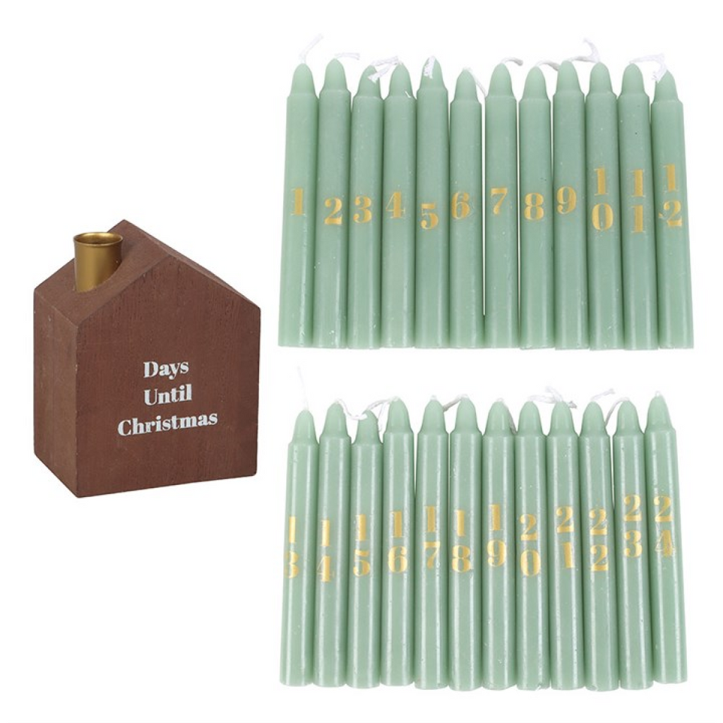 Set of 24 Mini Advent Candles with Holder 🇬🇧
