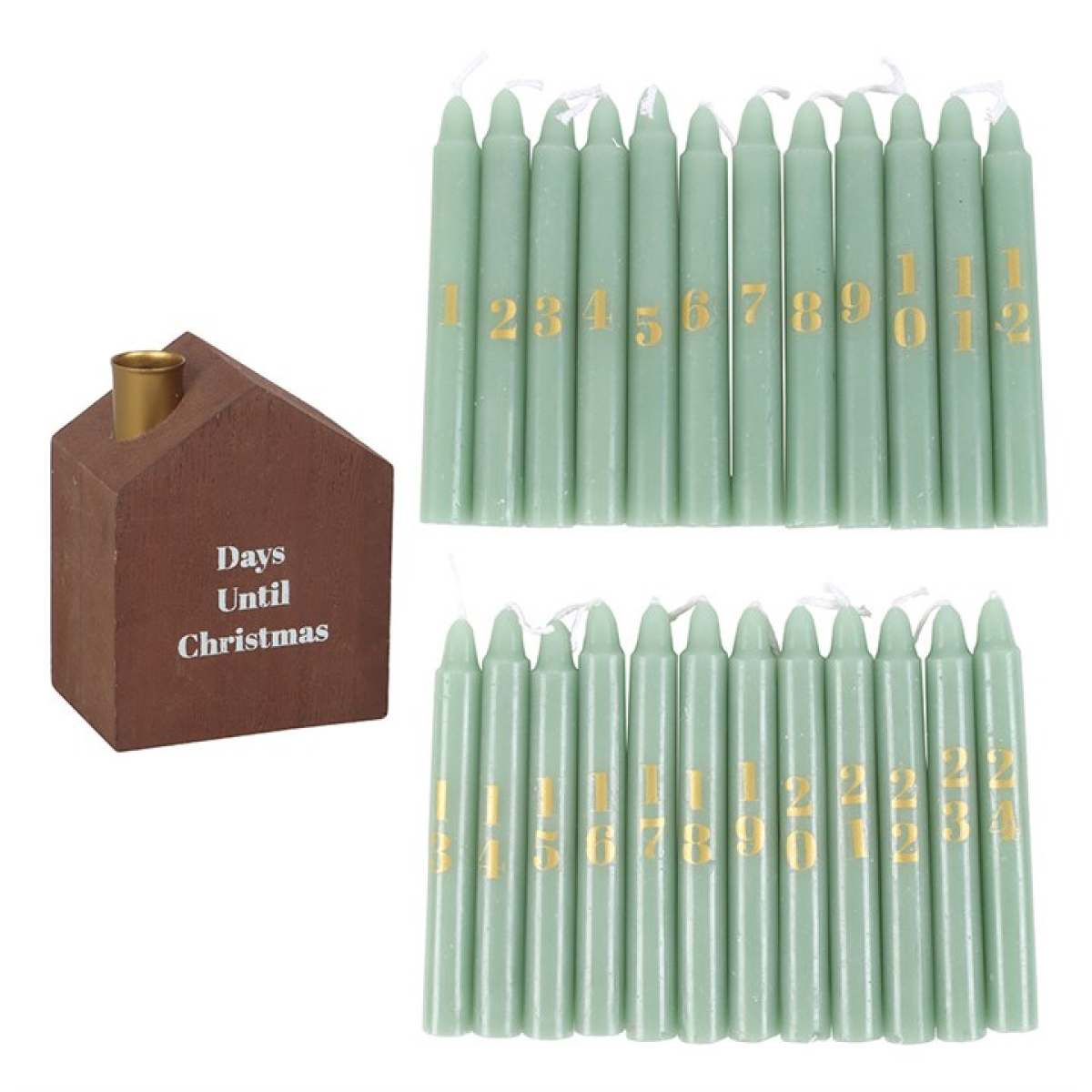 Set of 24 Mini Advent Candles with Holder 🇬🇧