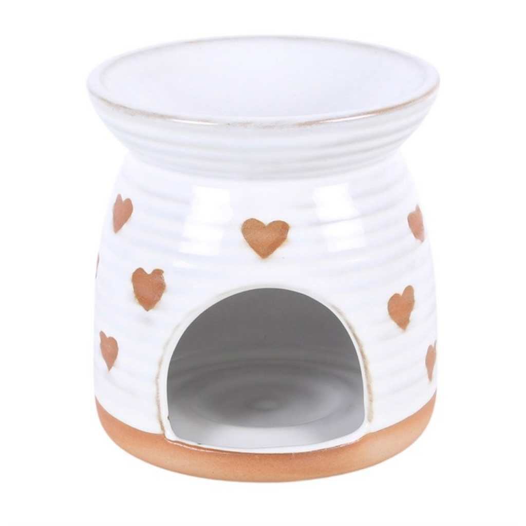 Beige Heart Print Oil Burner 🇬🇧