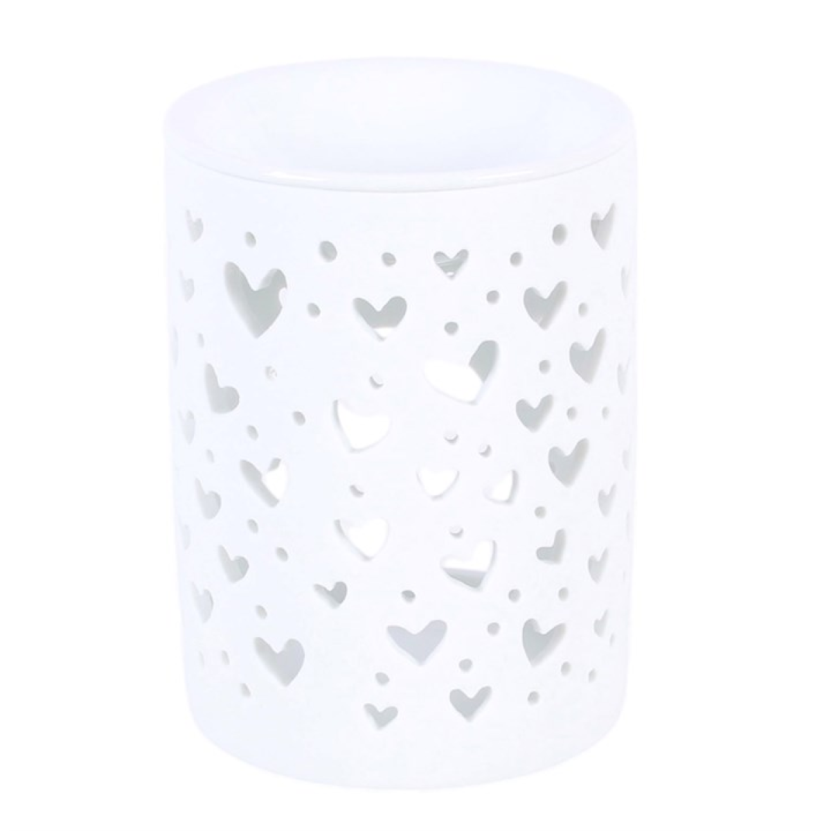 White Heart Cut Out Oil Burner and Wax Warmer 🇬🇧