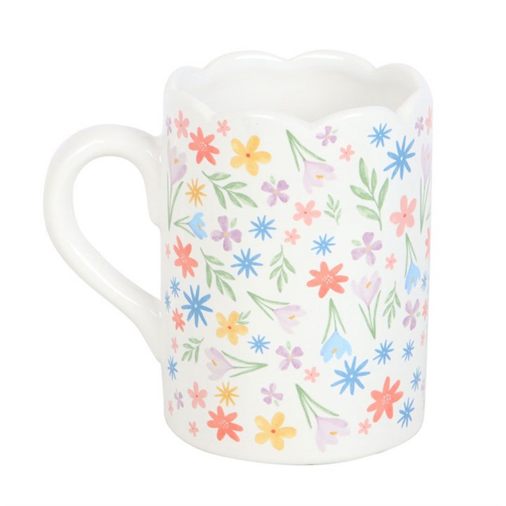Spring Floral Print Scalloped Mug 🇬🇧