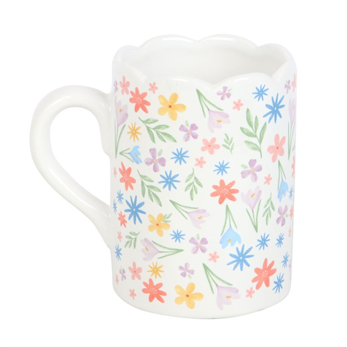 Spring Floral Print Scalloped Mug 🇬🇧
