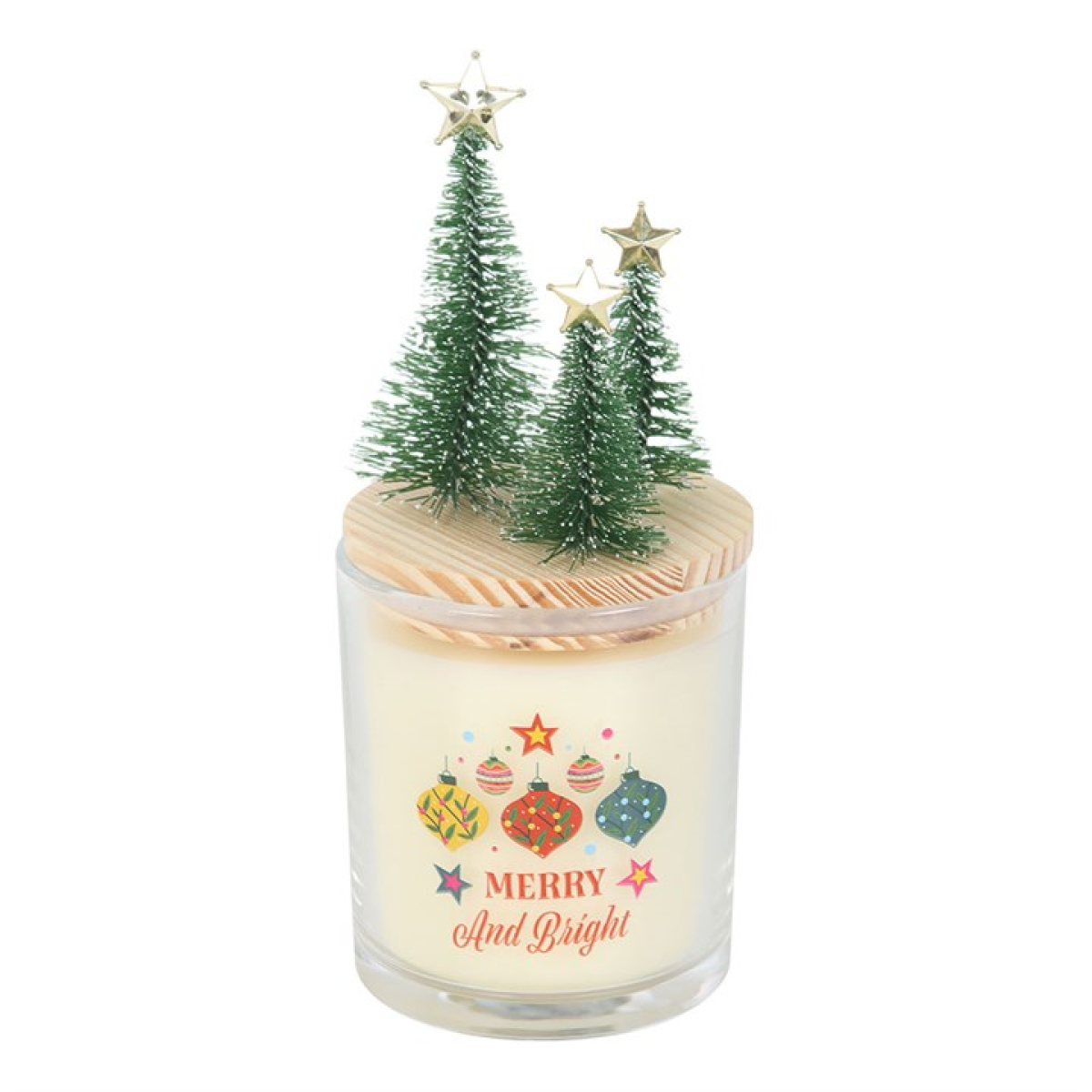 Merry and Bright Bauble Cinnamon & Spice Glass Candle with Tree 🇬🇧