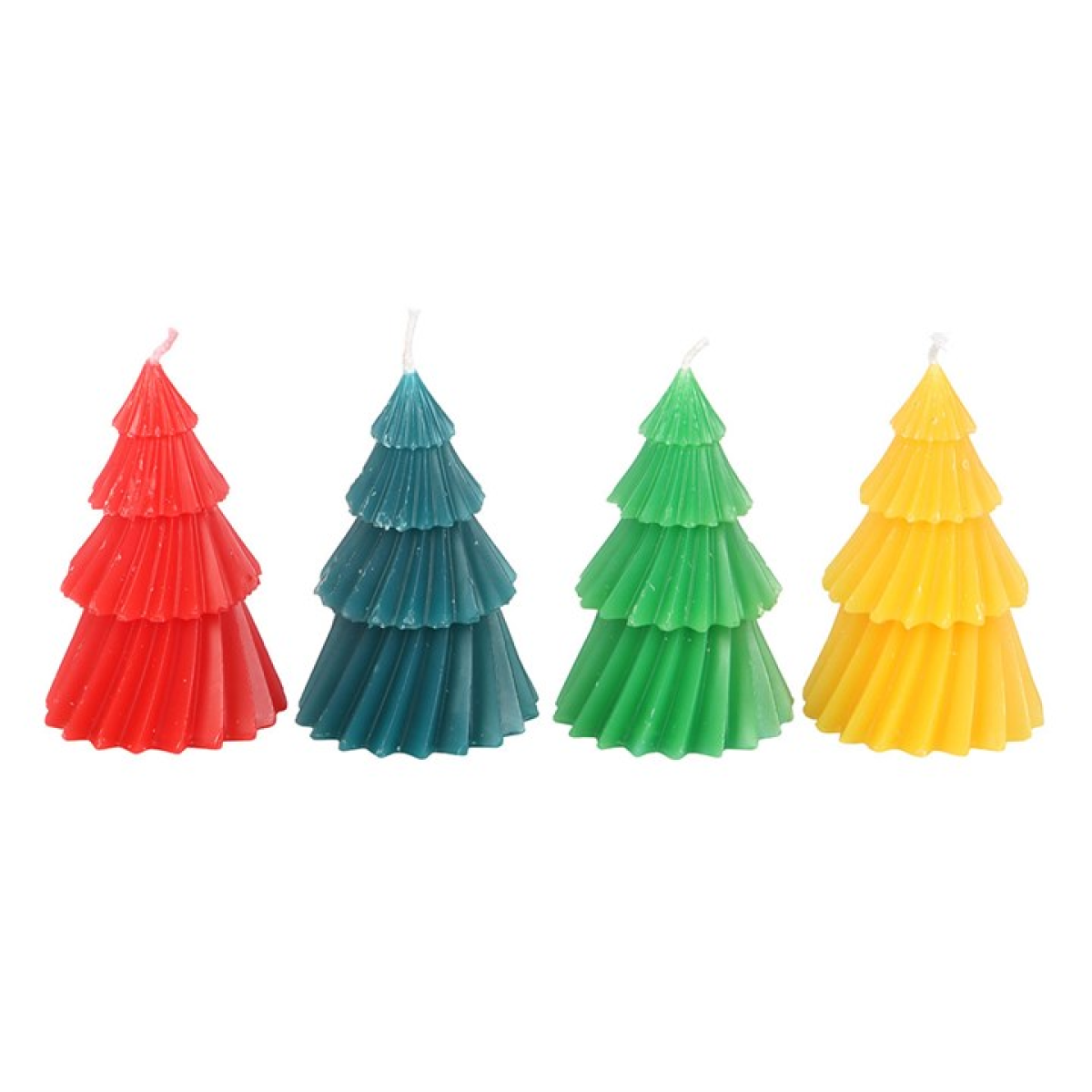Set of 4 Colourful Christmas Tree Candles 🇬🇧