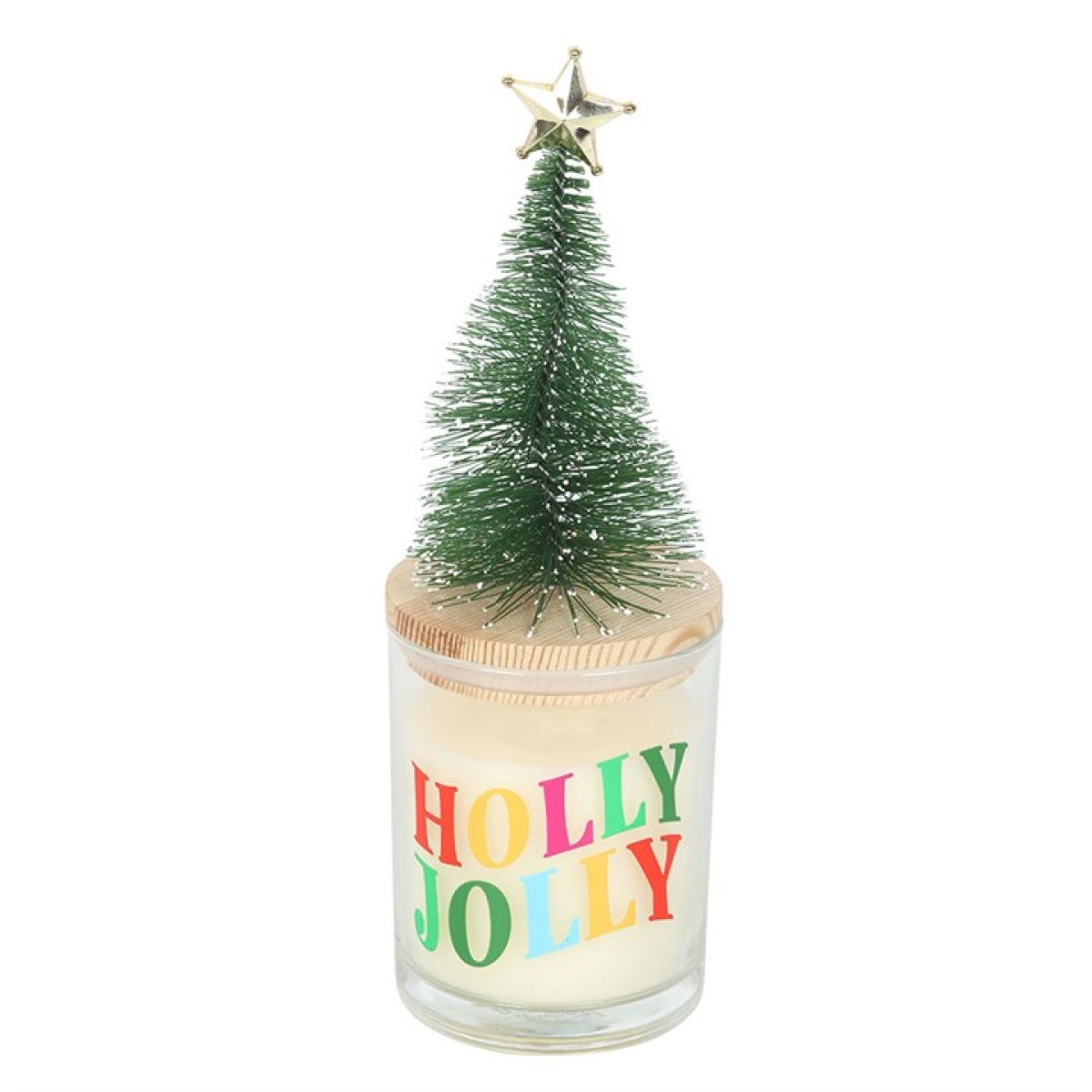 Holly Jolly Pine & Fir Glass Candle with Tree 🇬🇧