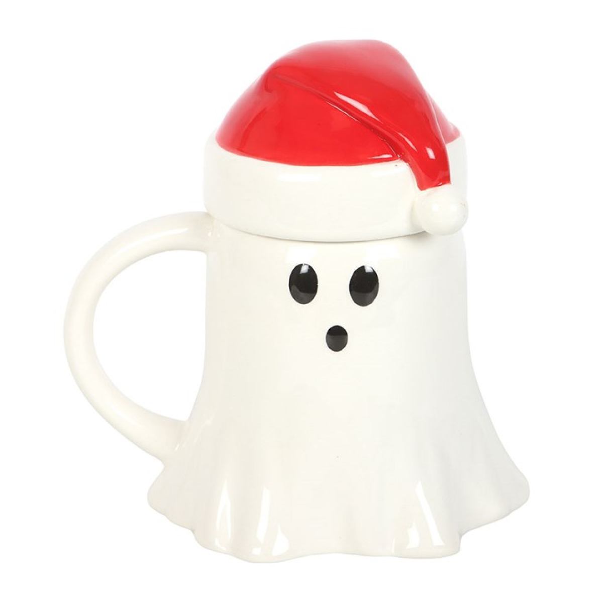 Ghost Shaped Mug with Santa Hat Lid 🇬🇧