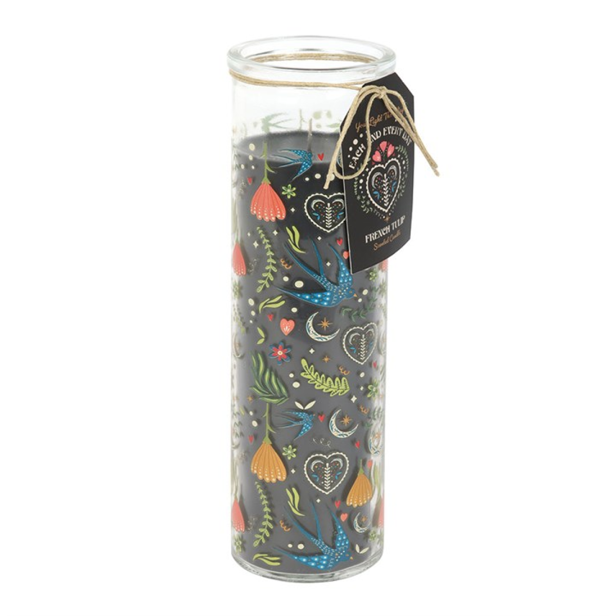 Midnight Bloom Print French Tulip Tube Candle 🇬🇧