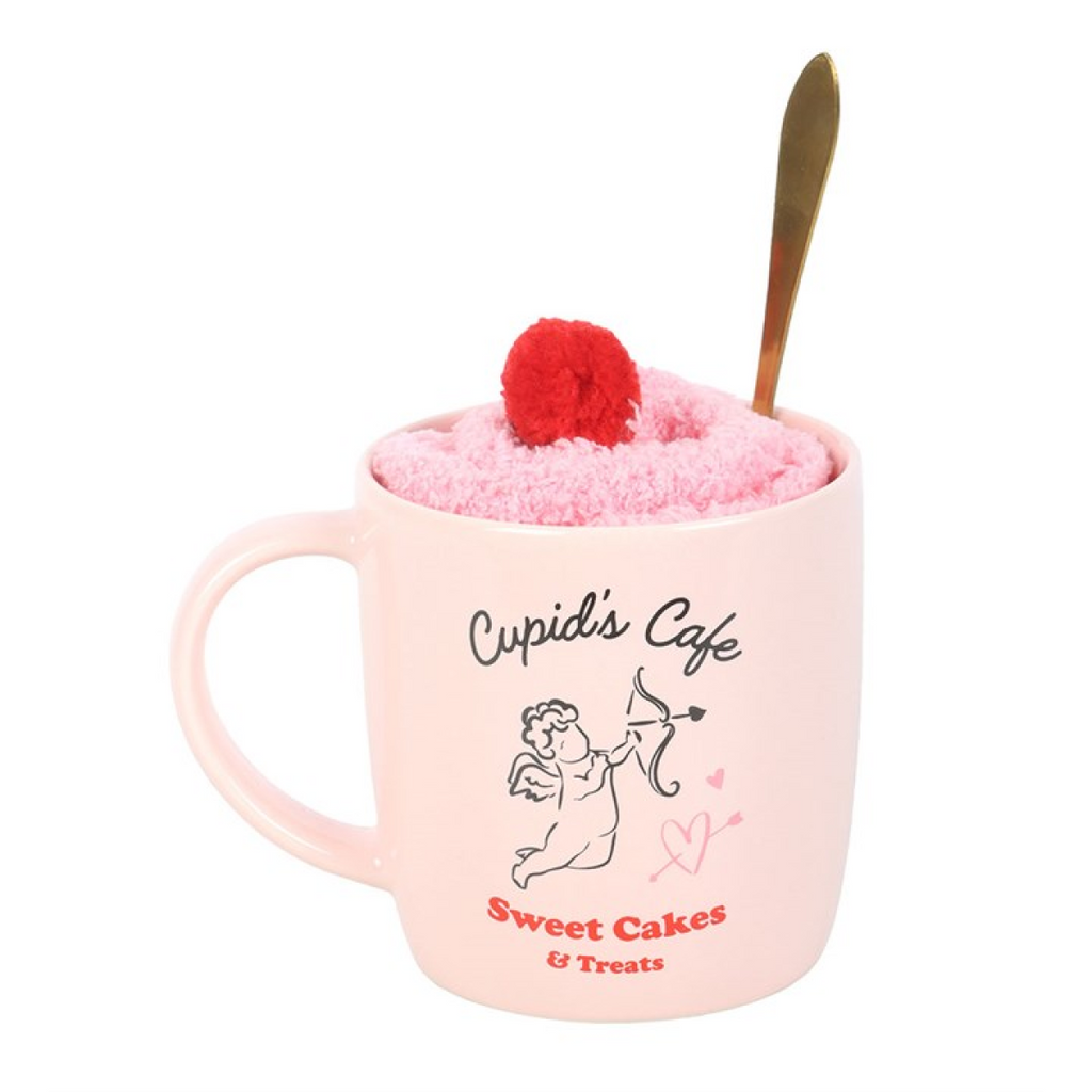 Cupid's Café Mug, Spoon and Socks Set 🇬🇧