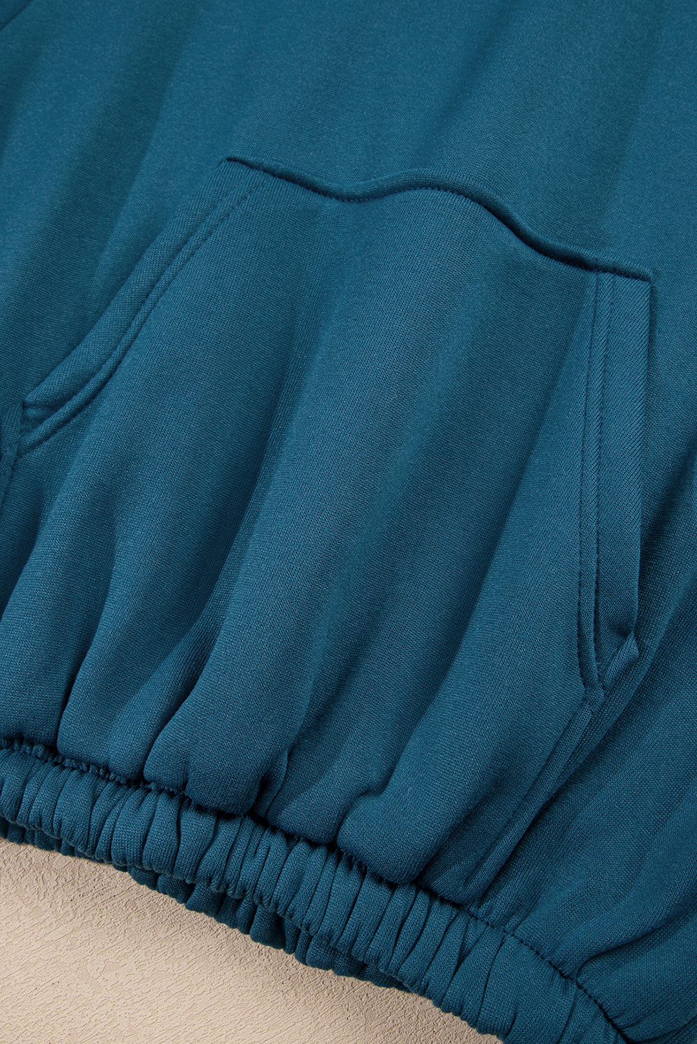 Peacock Blue Cozy Hooded Sweatshirt Drawstring Elastic Waistband Cargo Pant Set 🇺🇸