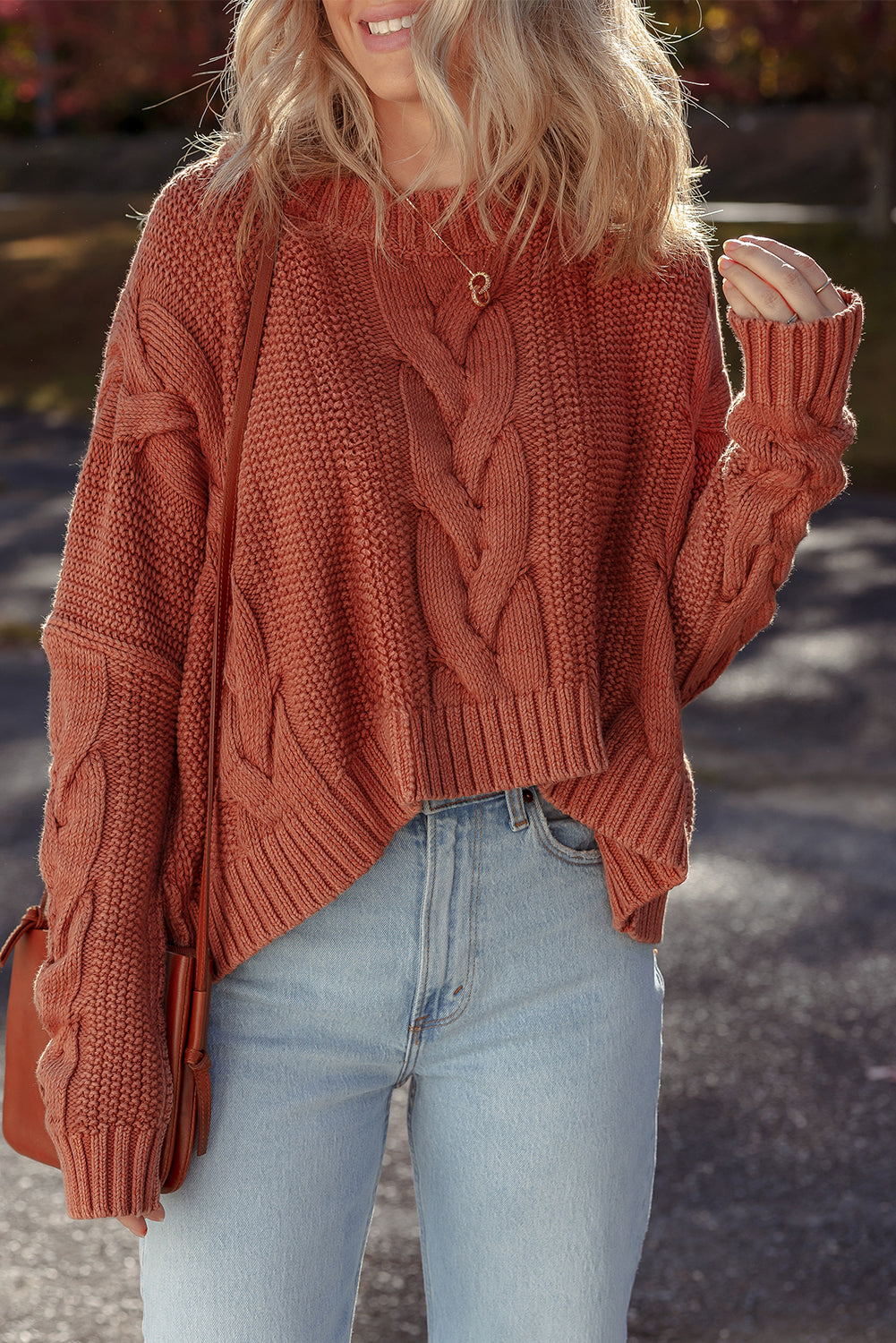 Redwood Burl Chunky Fit Slouchy Textured Knit Sweater 🇺🇸