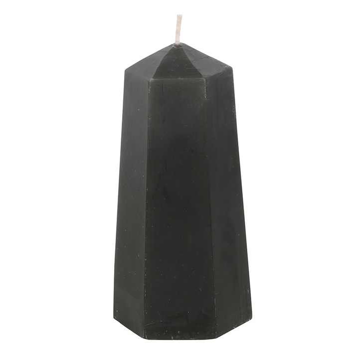 Protection Crystal Candle with Rough Black Obsidian 🇬🇧