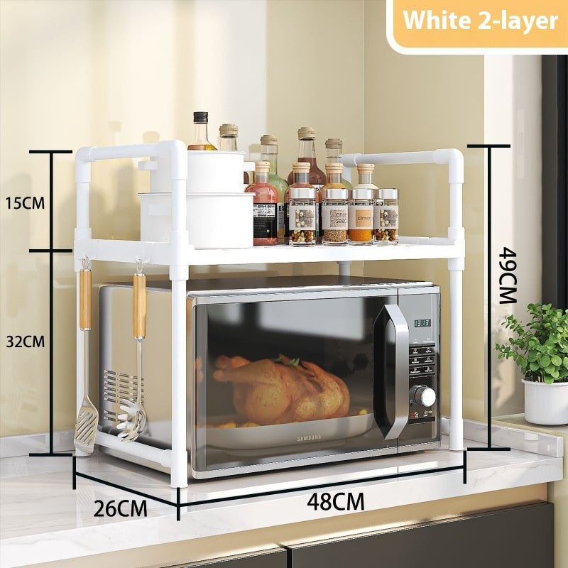 Multi-functional Kitchen Microwave Oven Storage Double-layer Kitchen Seasoning Rack 🇨🇳