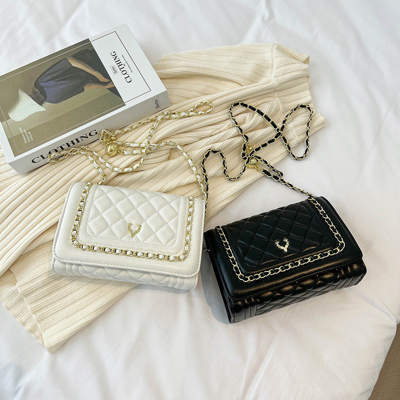 Rhombus Embroidery Line Small Square Temperament Wild Crossbody Bag 🇨🇳