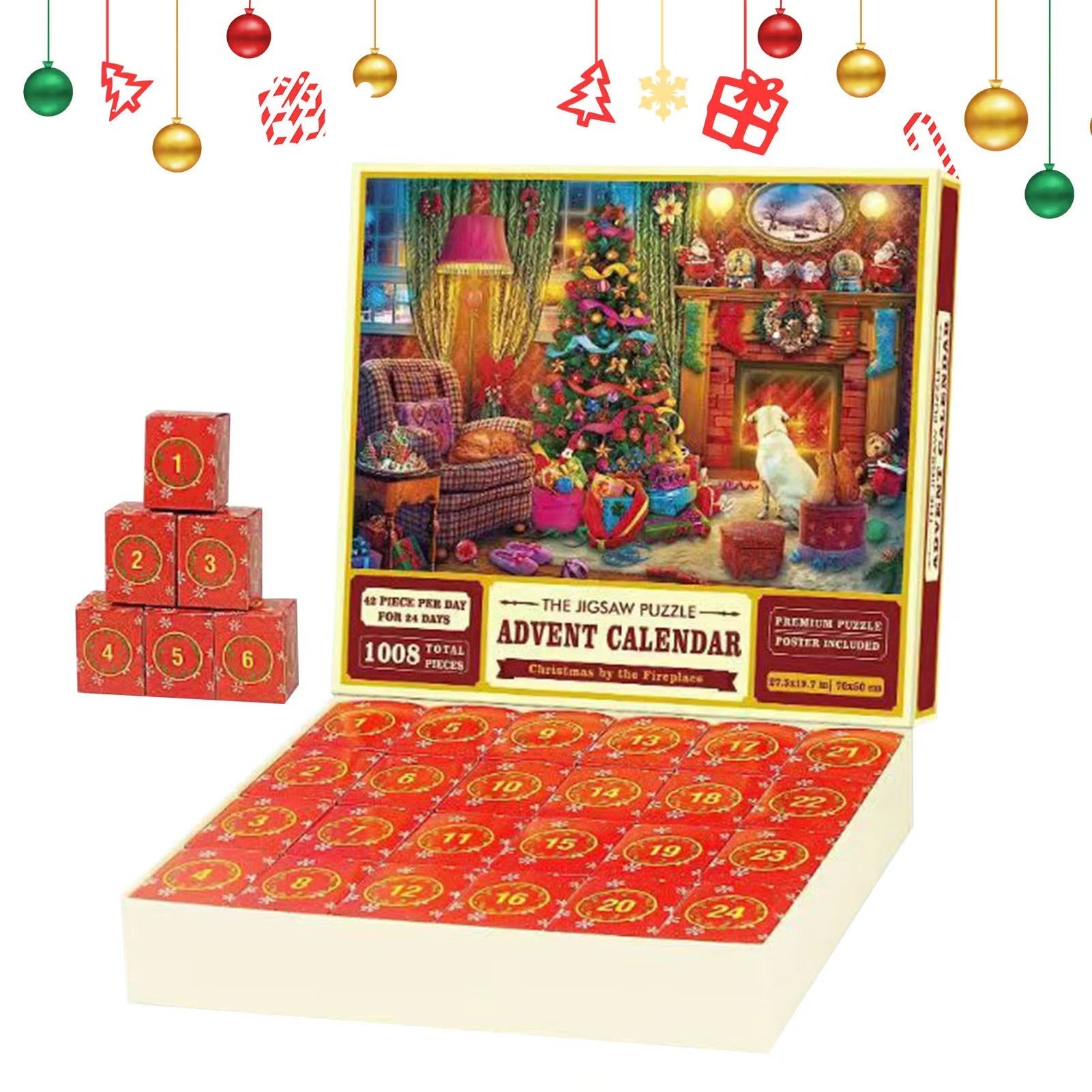 24 Grid Christmas Advent Calendar 1008 Pieces Christmas Puzzle 🇨🇳