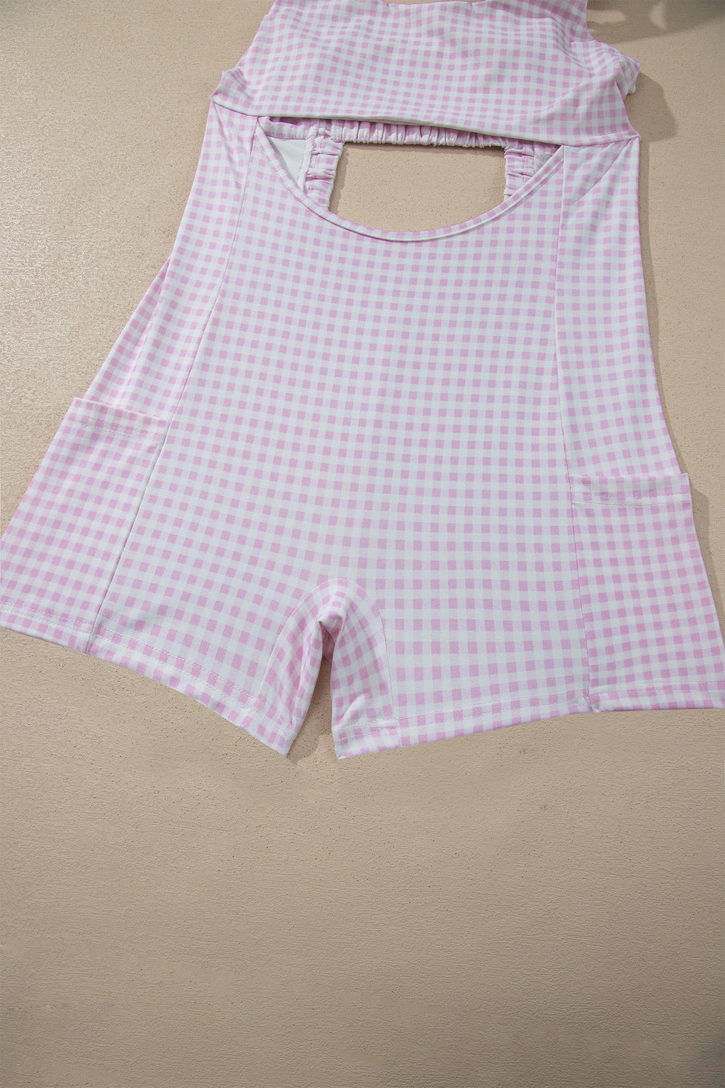 Yellow Cream Faux Two Piece Gingham Contrast Patchwork Loose Mini Dress 🇺🇸