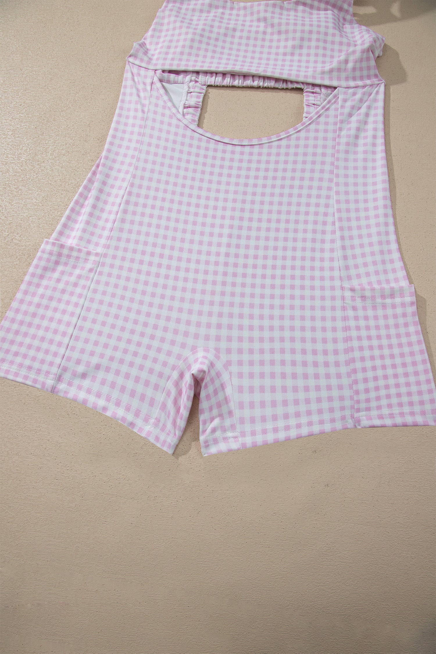Yellow Cream Faux Two Piece Gingham Contrast Patchwork Loose Mini Dress 🇺🇸