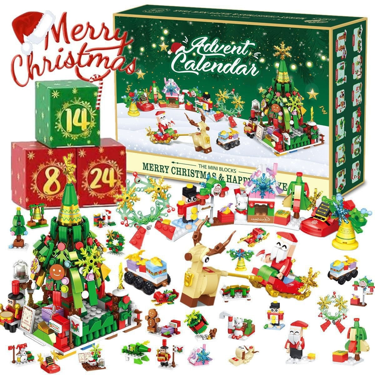 Christmas Countdown Building Blocks Hand Tear Calendar Blind Box 🇨🇳
