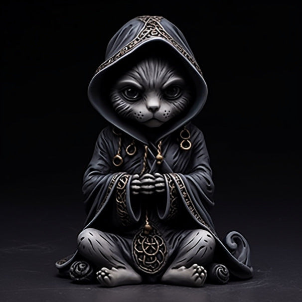 Halloween Black Cat Resin Craft Ornament Home Decoration Desktop Statue 🇨🇳