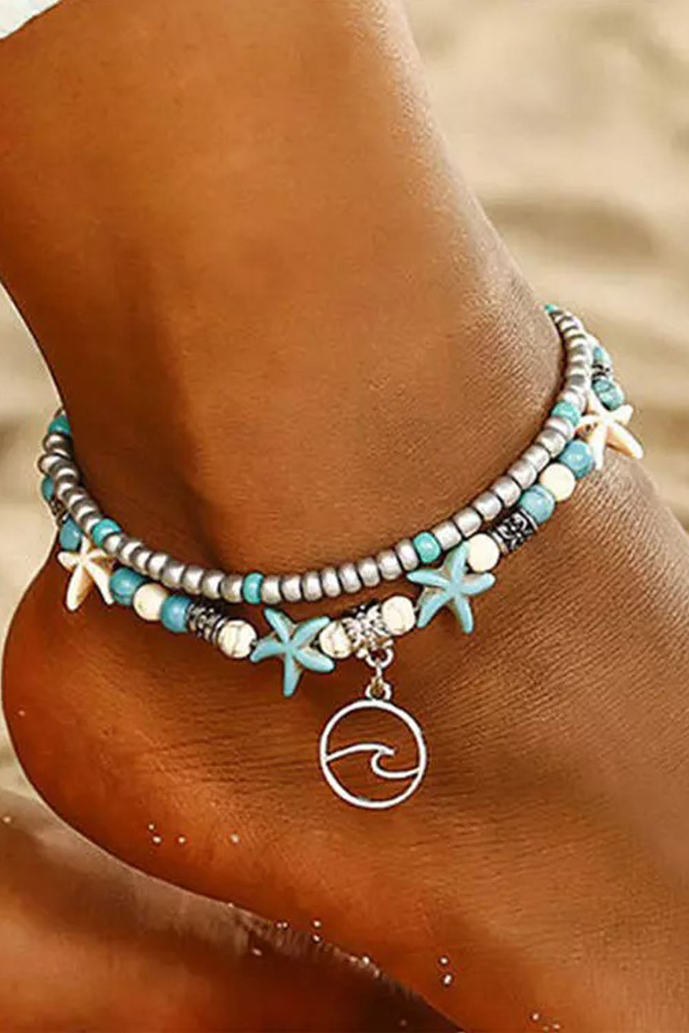 Sky Blue Beach Double Anklet 🇨🇳