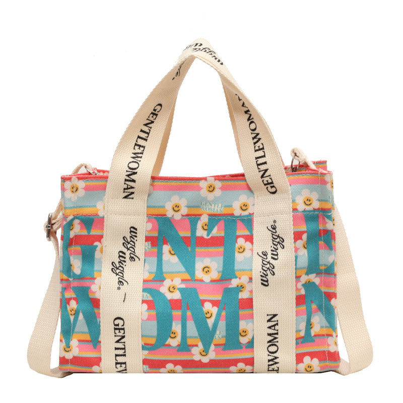 Letter Printed Canvas Bag Large Capacity Crossbody Ladies 🇨🇳