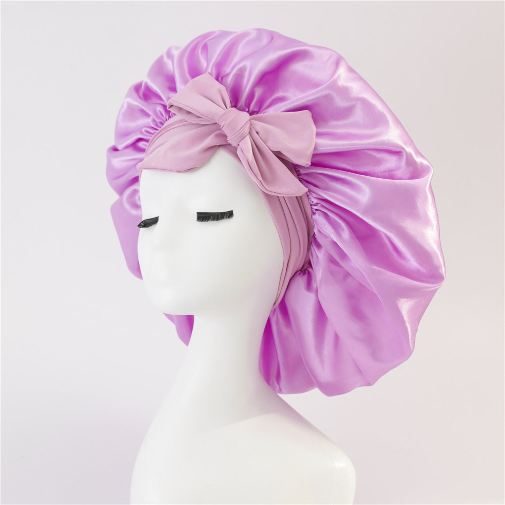 New Silk Bonnet For Sleeping Women Satin Bonnet Hair Bonnet Night Sleep Cap Scarf Wrap For Curly Hair With Tie Band For Curly Hair 🇨🇳